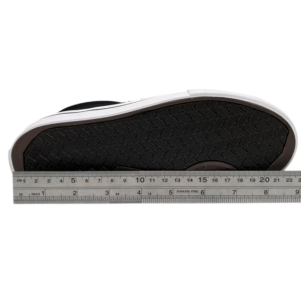 Converse Youth Boys Slip-on Skate Sneaker Size 2 Black-White Canvas Casual Shoes